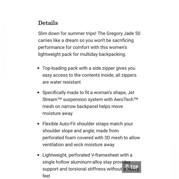 Gregory Jade 50 L Women Specific Day/Multiday Hiking Backpack Camp Lite GREEN - Picture 11 of 11